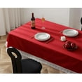 thumbnail image 5 of Fennco Styles White Lace Trimmed Red Holiday Cotton Woven Tablecloth 58" W x 96" L - Solid Color Table Cover for Christmas, Wedding Décor, Banquets and Family Gatherings, 5 of 9