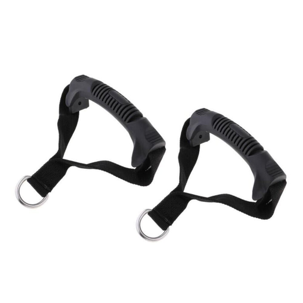 2 Handles Pull Grips D-Rings Handlebar Pull Down Cable Attachment Exercise Gym 