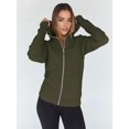 thumbnail image 2 of Womens Zip Up Hoodies Fleece Jackets Oversized Sweatshirts Fall Fashion Outfits Sweaters Winter Clothes  Green S, 2 of 7