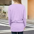thumbnail image 5 of T Shirts for Boys Purple Long Sleeve Tshirt with Pocket Girls Crewneck Tees Fall Tops Girl T-Shirts Size 4-5 Years, 5 of 5