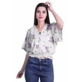 thumbnail image 2 of Moomaya Womens Wrap Top Printed V-Neck Short Wrap Blouse Casual Clothing, 2 of 5