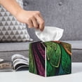 thumbnail image 4 of Kdxio Multicolored Beautiful Flower1 Print Tissue Box Cover,Square Decorative PU Leather Facial Paper Case Organizer Holder Dispenser for Bathroom,Night Stands,Desk,Car 5.2''X5.2''X5.2'', 4 of 6