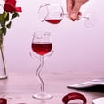 thumbnail image 4 of Red Wine Goblet Rose Flower Shape Glass 8.66 Inch Height 2.75 Inch Diameter 3D Rose Design for Dinner Wedding Festival Party Tableware, 1 Cup, 4 of 7