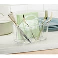 thumbnail image 3 of mDesign Plastic Cutlery Storage Organizer Caddy Bin Tote, Handle, 2 Pack - Clear, 3 of 9