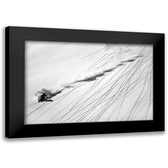 Rieg, Lorenzo 24x17 Black Modern Framed Museum Art Print Titled - Skiing Powder