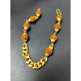 thumbnail image 3 of 14k Yellow Gold Natural Rudraksha Beads Bracelet Gold Cap And Chain Bracelet, 3 of 5