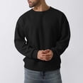 thumbnail image 4 of hopeusnice Men's Solid Color Long Sleeve Crew Neck Sweatshirt Basic Ribbed Knitted Jumper Tops Black XXL, 4 of 6