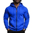 thumbnail image 2 of Men Zip Up Hoodie Full Zip Sweatshirt Jacket, Drawstring Hood Pockets Athletic, Casual Winter Coats, 2 of 7