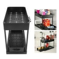 thumbnail image 4 of Under Sink Rack, Easy To Assemble Cabinet Sliding Drawers Sturdy Pull Out Cabinet Organizer Easy Cleaning Space Saving  For Kitchen For Toiletries Black, 4 of 8