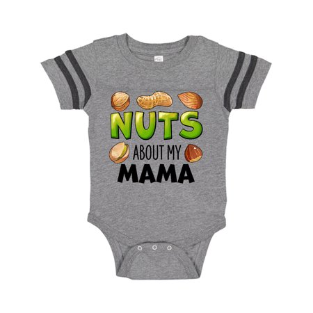 

Inktastic Nuts About My Mama Peanut Almond Pistachio Gift Baby Boy or Baby Girl Bodysuit