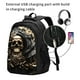 thumbnail image 2 of Balery Gold Rose Skull Mochila con carga USB para hombre y mujer - Mochila impermeable y antirrobo para laptop con puerto USB para viajes, trabajo, 2 of 7