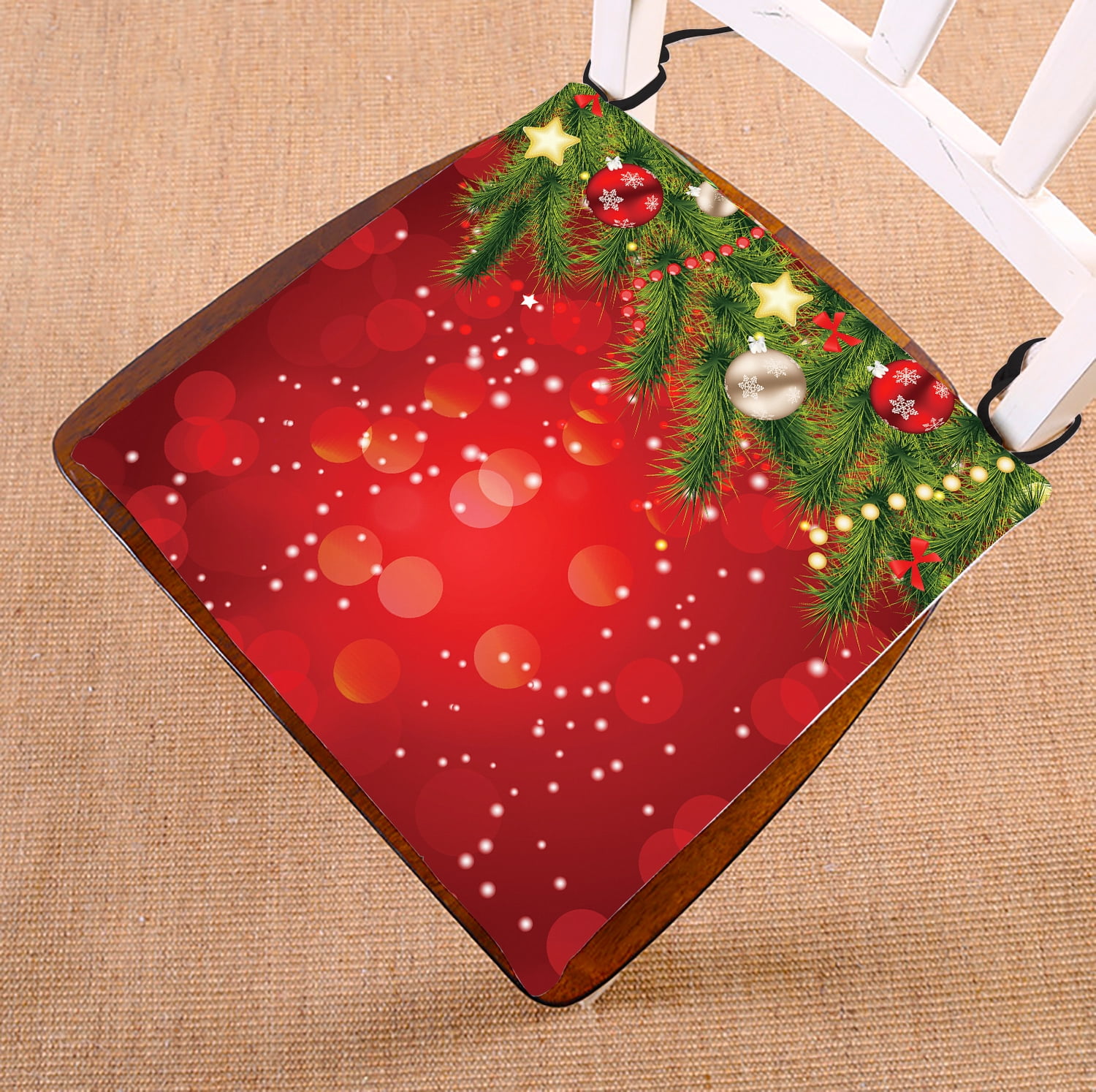GCKG Merry Christmas pattern Chair Pad Seat Cushion Chair Cushion Floor
