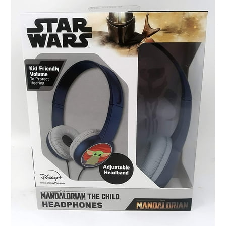 Star Wars Kid Safe Headphones Mandalorian The Child Print Over The Ear Padded Cushions