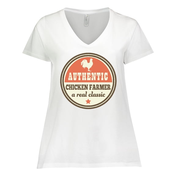 Inktastic Chicken Farmer Women's Plus Size V-Neck T-Shirt