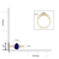 thumbnail image 4 of ANGARA Natural Bezel Set Vintage Pear 1.1 ct Tanzanite Ring with Diamonds in 14K Yellow Gold for Women (Size-8x6mm) | December Birthstone, Anniversary, Jewelry Gift for Women | Natural Tanzanite Ring, 4 of 8