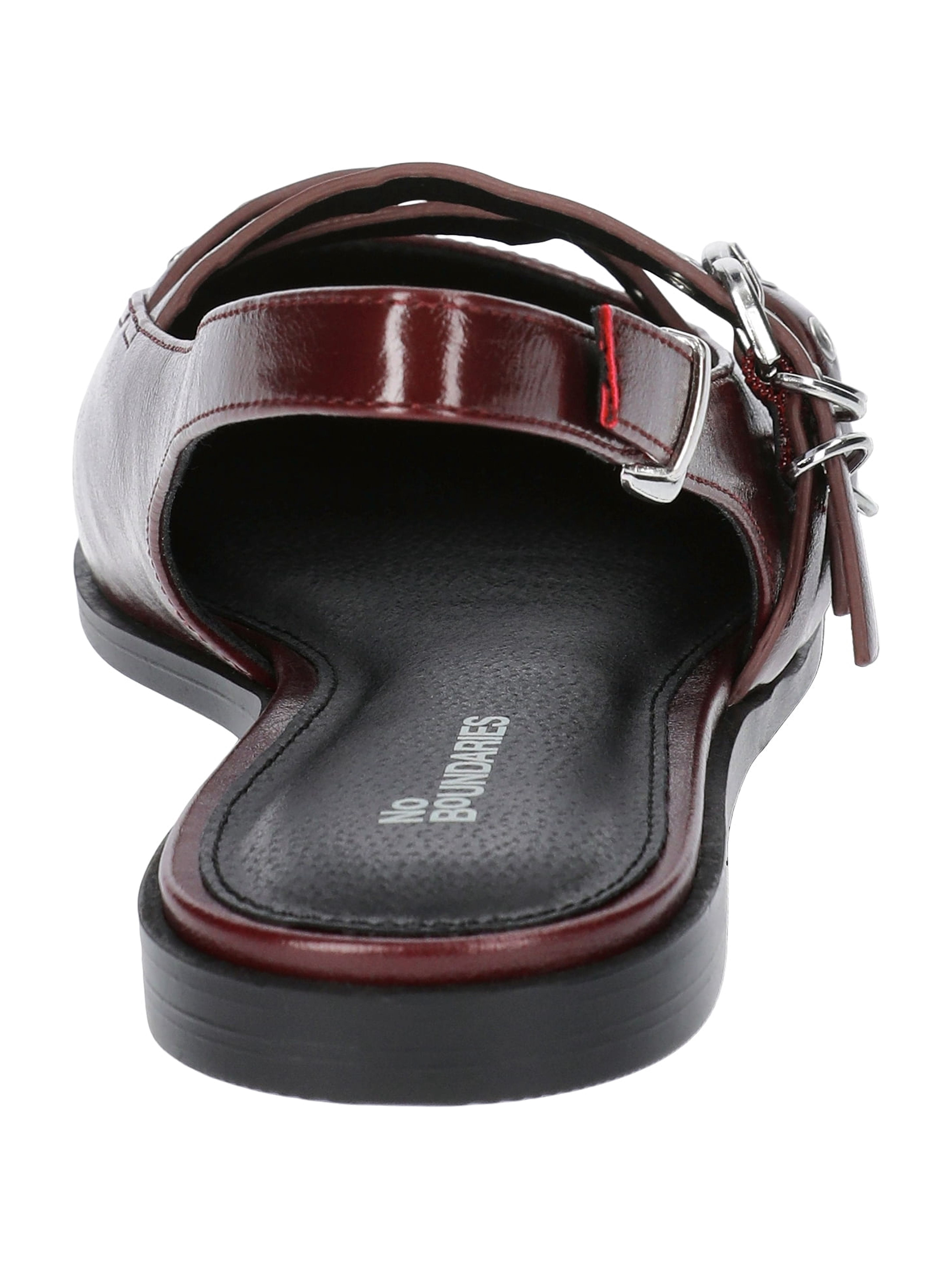 No Boundaries Women's Faux Leather Strappy Moto Flats