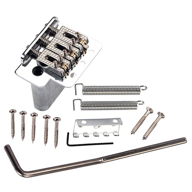 1 paquete de sillines de rodillo de aleación de zinc puente trémolo bloque plata 3 cuerdas piezas de instrumentos musicales DIY shamjiam SILLA DE RODILLO DE LATÓN