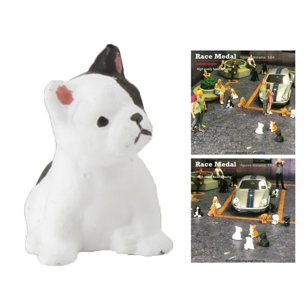 1 Pza 1:64 básculas para mascotas modelo de de Diorama Mini modelo accesorios de decoración de (no incluye modelos de - Sentado Hugo estatuillas diminutas en miniatura