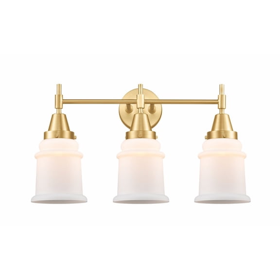 447-3W-SG-G181-Innovations Lighting-Canton - 3 Light Bath Vanity-12.5 Inches Tall and 24 Inches Wide-Satin Gold Finish-Matte White Glass Color