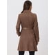 thumbnail image 4 of Abrigo de gamuza sintética Allegra K Gabardina con cinturón y botones de invierno Marrón Oscuro M, 4 of 5