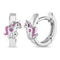 thumbnail image 2 of Pendientes de plata de ley 925 con diseño de unicornio de te, 2 of 3