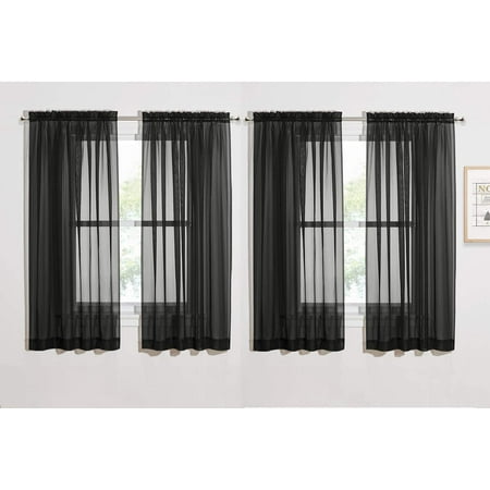 Black Sheer Curtains For Small Windows, How To Steam Sheer Curtains Without Ironing Board