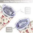thumbnail image 5 of Merry Christmas 40 OZ Tumbler with Handle Rust Resistant Tumbler Cup Seamless Pattern Red Bowknot and Holly Cafe Tumblers for Holiday Accessories Tumbler for Daughter Son, 5 of 6
