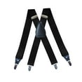 thumbnail image 5 of Suspenders for Men 4 Clips Elastic Straps 1.38 Inches Wide Solid Color Adjustable Heavy Duty Pants Brace Adult for Work Womens Black, 5 of 7