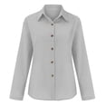 thumbnail image 5 of Ladies' Spring And Summer European And Fashion Lapel Long Sleeve And Linen Loose Women's Shirt Dressy Tops for Women Super Tight Sleeve No Shirt Women T Shirts for Juniors Button down Shirt Women plus, 5 of 5