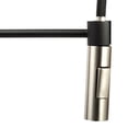thumbnail image 4 of Dura Faucet Faucet DF-MK504SLK-MBSN Used For Kitchen; Single Piece; Streamline Coil Spring Pull-Down Handle; Matte Black/Satin Nickel; Ceramic Disc Valve, 4 of 6