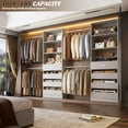 thumbnail image 6 of Homieasy 4-9 Ft Adjustable Wooden Closet Organizer System with 4 Drawers, 4 Hanging Rods & Shelving Towers - Heavy Duty Walk-in Wardrobe Rack, Space-Saving Design, Easy Assembly,Gray, 6 of 8