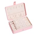thumbnail image 4 of Jewellery Organizer Waterproof Display Case Leather Storage Rings Jewellery Box Gifts Double Layer Dust-proof Container Organization Pink, 4 of 6