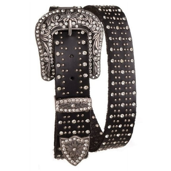 Nomad Creek Women's Rhinestone Studded Leather Belt