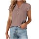 thumbnail image 1 of Fiudx Ofertas Relámpago Camisetas Informales de Moda para Mujer, Blusas Estampadas, Camisas con Botones, Camiseta de Manga Corta con Cuello En V, 1 of 5