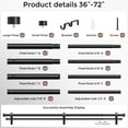 thumbnail image 4 of HEI! DEAR 1" Adjustable Black Double Curtain Rod Set for Windows Heavy Duty with End Cap Finials,36-72", 4 of 7