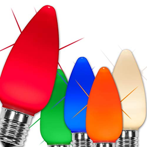 Downtown ego Næste OptiCore C9 Opaque Ceramic Style Multicolor Twinkle LED Christmas Lights  Replacement Bulbs, Pack of 25, Shatterproof 0.84W, E17 Base - Walmart.com