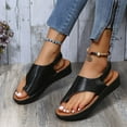 thumbnail image 4 of Women‘s Beach Gladiator Flat Sandal Slippers Buckle Open Toe Thong Sandals, 4 of 8
