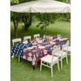 thumbnail image 4 of Outdoor Tablecloth with Umbrella Hole for Patio/Picnic/Party/Camping, American Flag Floral Waterproof Table Cloth Rectangle Table Cover Washable, Red Blue Poppy 4th Oh July (60"x 102"), 4 of 8