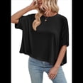 thumbnail image 3 of Camisetas de Verano 2025 para Mujer, Camisetas Lisas, Camisetas Holgadas de Gran Tamaño, Camisetas Básicas Negras Talla S, 3 of 6
