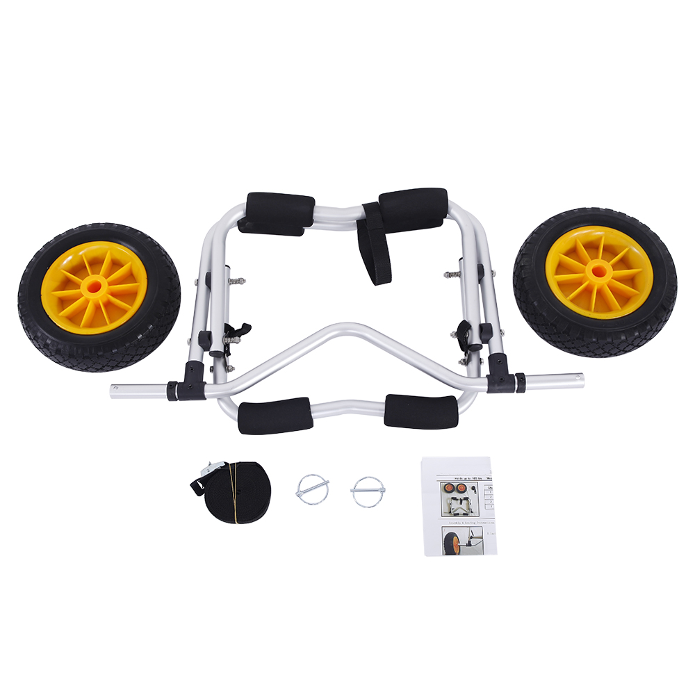 Kayak Cart Canoe Carrier Trolley NO-Flat Airless Tires Wheels Transport Jon Boat Dolly Tote