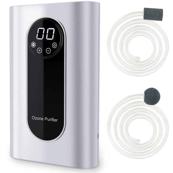 WSTA Générateur de Machine à Ozone Portable, 1000mg/h Machine à Ozone Polyvalente pour Air, Eau, Nourriture, Maison, Bureau, Chasse (Argent)