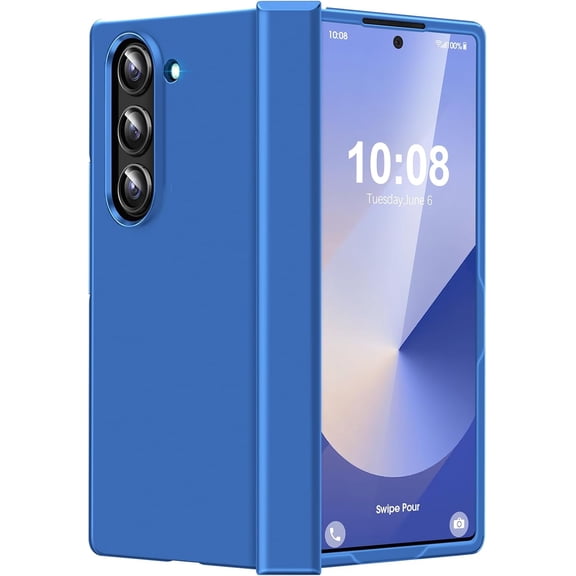 for Samsung Galaxy Z Fold 6 Case with Hinge Protection,Full Body Protective Cover Hard PC Ultra Slim Anti-Scratch Shockproof Lightweight Phone Case for Samsung Galaxy Z Fold 6 5G (Blue)