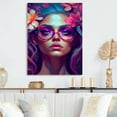thumbnail image 2 of Designart Attractive Woman With Blue Hair I Canvas Wall Art, 2 of 5