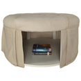 thumbnail image 1 of Furniture of America Pouf de Rangement Rond Onsah en Beige, 1 of 3