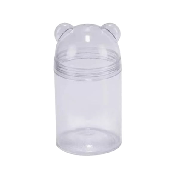 Home Textile Storage for Home and Outdoor Use Cartoon Bear Head Food Can with Portable Design Versatile Storage Solution for Rooms and More,15.2 cm8 cm,Clear