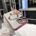 thumbnail image 1 of KOMI Magnetic Case for iPhone 15 Pro Max Case with Full Camera Lens Protector [Strong N56 Magnets] [Compatible with Magsafe] Clear Stylish Case for iPhone 15 ProMax Phone Case, Pink, 1 of 5