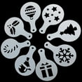 thumbnail image 5 of 16 Pcs Christmas Cookie Stencils Fondant Cookie Mold Food Grade Plastic Coffee Decorating Stencils Powdered Sugar Sieve, 5 of 8