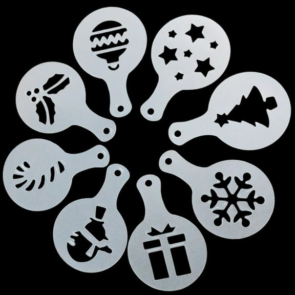 SASABAXI Fondant Cookie Mold Plastic 8Pcs Cake Decoration Stencils For Christmas Baking