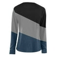 thumbnail image 5 of Women Fall Fashion Clothes 2023 Long Sleeve Shirts Color Block Patchwork Casual Lightweight Crewneck Pullover Blouse Womens Clothes, 5 of 5
