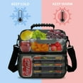 thumbnail image 4 of Sac à Lunch Très Grand - 13 L/ 22 Canettes, Isolé et Étanche, Boîte Bento Réutilisable pour Préparation de Repas, Fourre-Tout Réfrigérant pour Hommes et Femmes avec Double Compartiment par Tirrinia, Charbon, 4 of 4